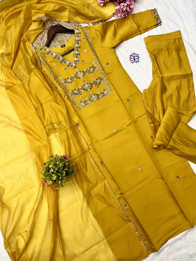 KF 5102 Kalaai Chanderi Silk Kurti With Bottom Dupatta Orders In India